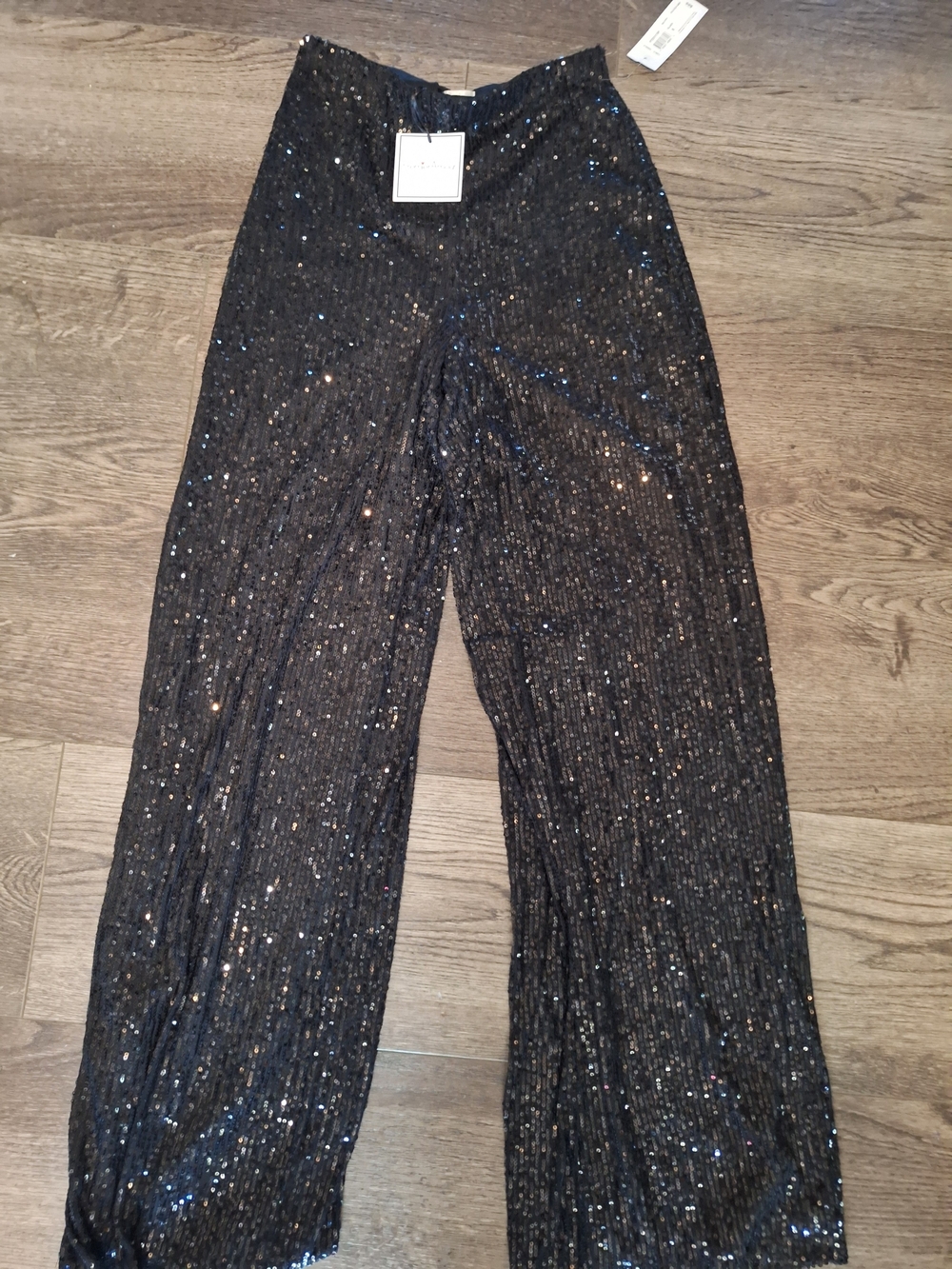 Premier Black Sequin Wide-Leg Pants